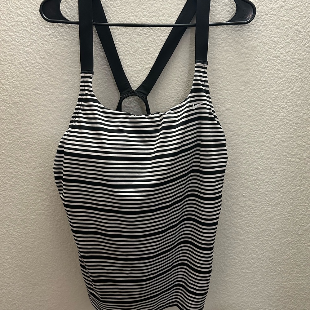 Black and white stripped Nike Tankini tops Size XXL
